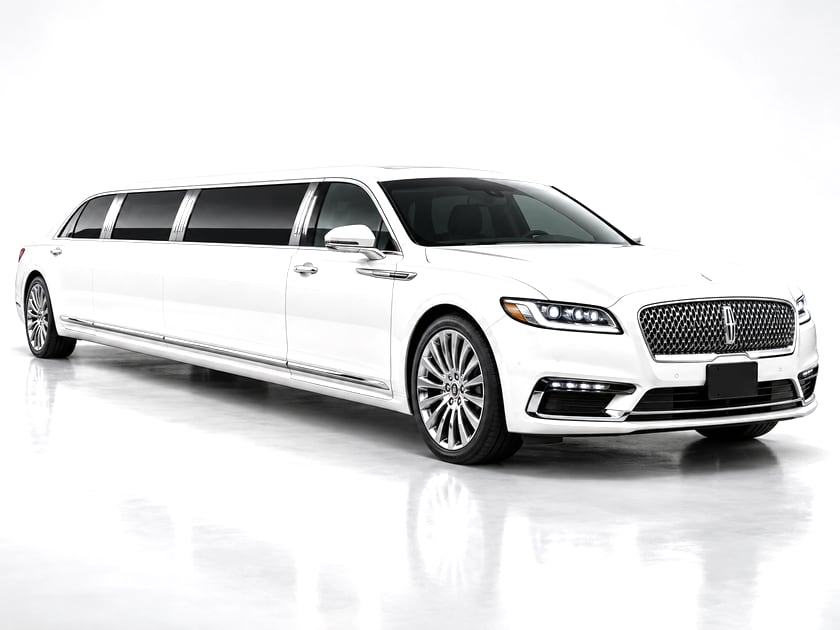 Stretch Limousine — White stretch limo, studio photograph